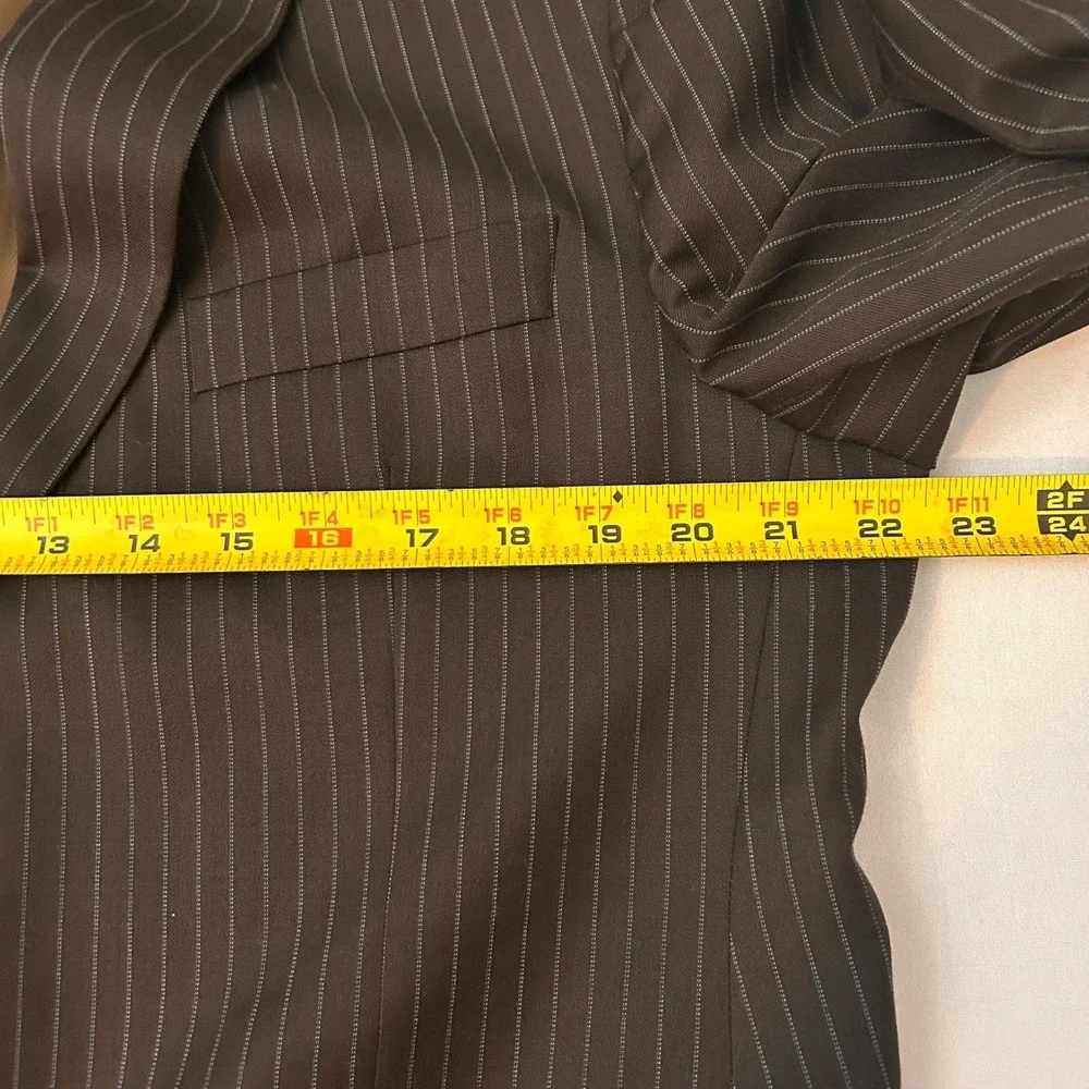 Jack Victor Blazer Mens 43 Brown Pinstripe 100% Wool 2 Button Suit Jacket Canada